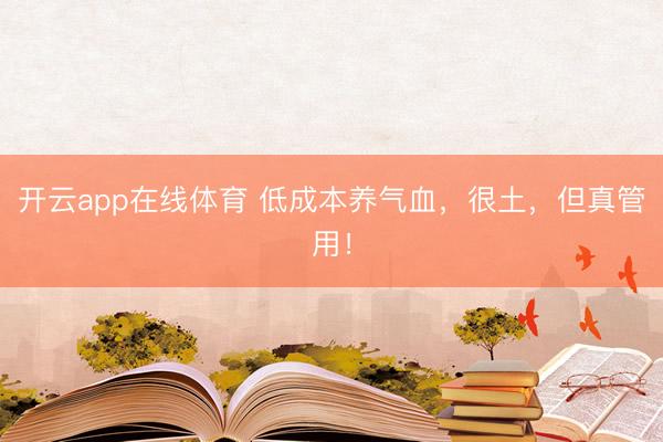 开云app在线体育 低成本养气血，很土，但真管用！
