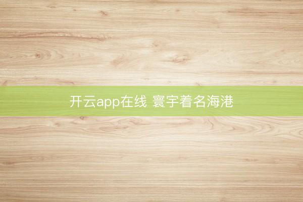 开云app在线 寰宇着名海港